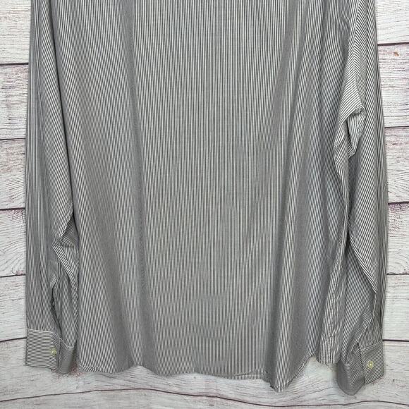 Theory Men's Quiet Luxury Office Work Striped 100% Cotton Button Down Shirt XXL - Picture 5 of 10